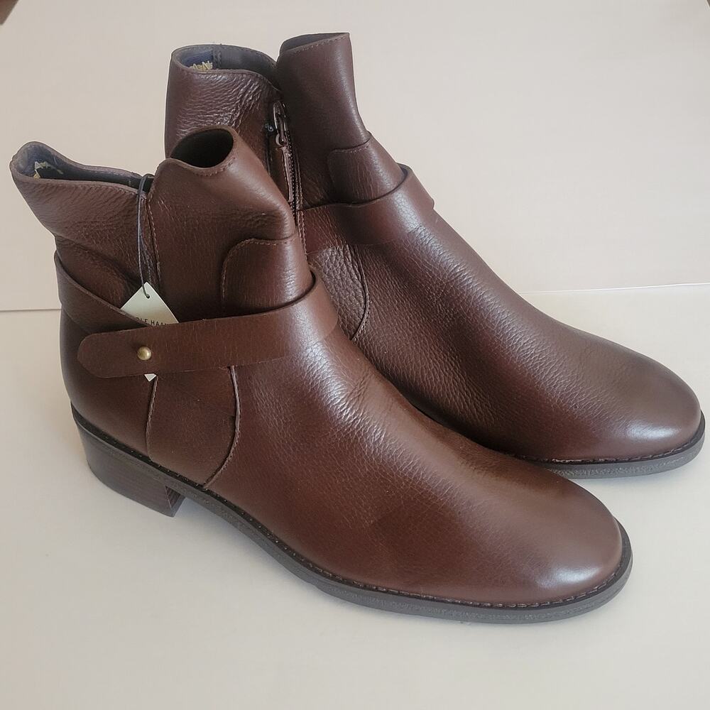 Cole Haan Wylie Water Resistant Leather Booties Boots W24563 Size 8.5 B New